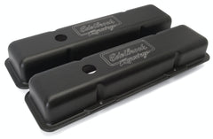 Edelbrock 41713 V/C VICTOR SERIES SBC LOW PROFILE DIE CAST VALVE COVERS W/BLK POWDER COAT FINISH