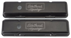 Edelbrock 41713 V/C VICTOR SERIES SBC LOW PROFILE DIE CAST VALVE COVERS W/BLK POWDER COAT FINISH