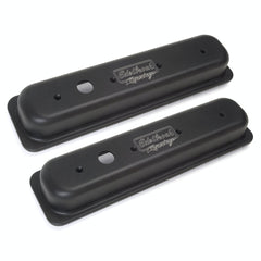 Edelbrock 41723 V/C VICTOR SERIES SBC CENTERBOLT DIE CAT ALUM BLK POWDER COAT TEXTURE FINISH