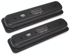 Edelbrock 41723 V/C VICTOR SERIES SBC CENTERBOLT DIE CAT ALUM BLK POWDER COAT TEXTURE FINISH