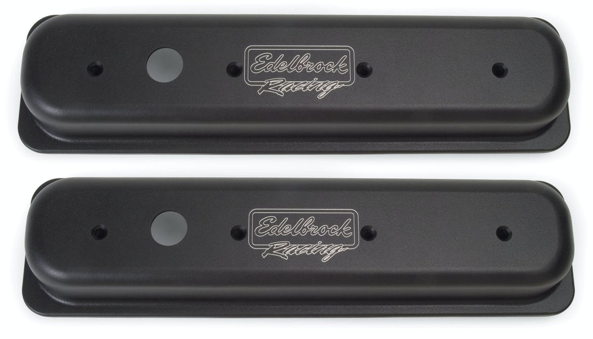 Edelbrock 41723 V/C VICTOR SERIES SBC CENTERBOLT DIE CAT ALUM BLK POWDER COAT TEXTURE FINISH