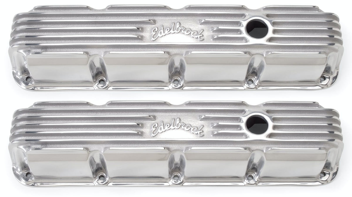 Edelbrock 4177 POLISHED V/C CLASSIC FINNED ALUM SB CHRYSLER MAGNUM
