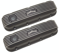 Edelbrock 41853 VC CLASSIC FINNED ALUM BBC BLK TEXTURE POWDER COAT FINISH