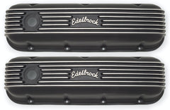 Edelbrock 41853 VC CLASSIC FINNED ALUM BBC BLK TEXTURE POWDER COAT FINISH