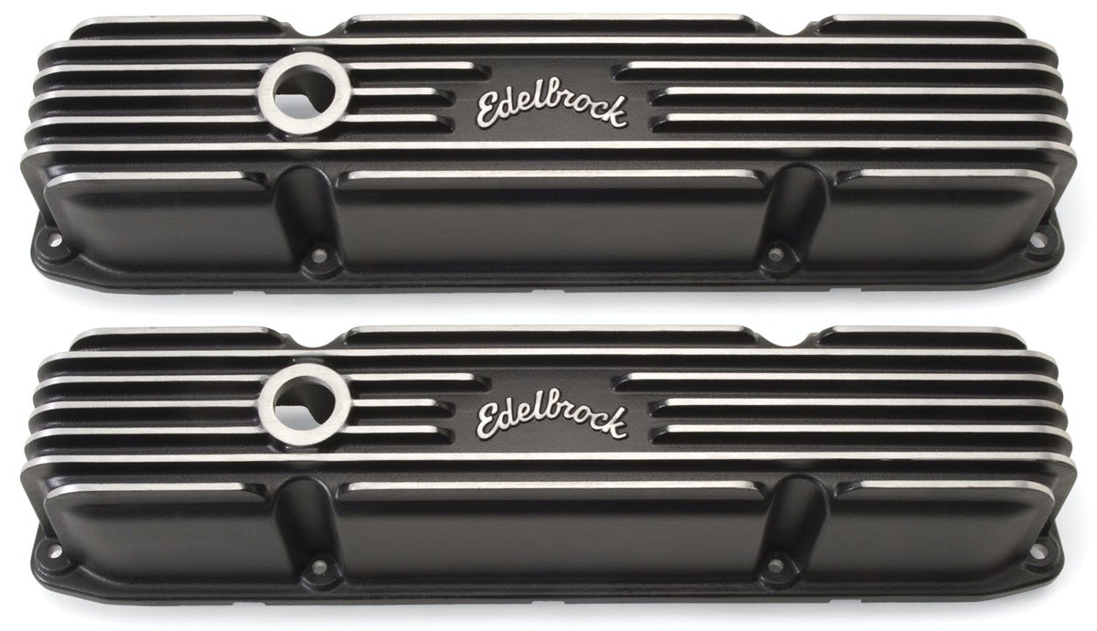 Edelbrock 41923 V/C CLASSIC FINNED ALUM BB CHRYSLER 383/440 BLK FINISH