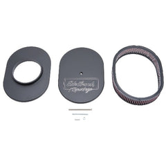 Edelbrock 42203 A/C VICTOR SERIES OVAL SINGLE 4BBL BLK MINI TEXTURE POWDER COAT FINISH