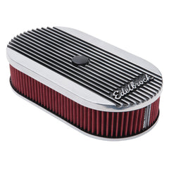 Edelbrock 4273 Elite 2 Series Polished Oval Air Cleaner for Single 4-bbl Carb - 2.5 Element