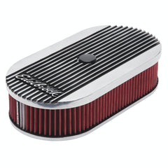 Edelbrock 4273 Elite 2 Series Polished Oval Air Cleaner for Single 4-bbl Carb - 2.5 Element