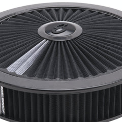 Edelbrock 43662 Pro-Flo Black Round 14 Air Cleaner with 3 Pro-Flo Element (Black)