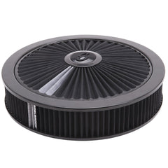 Edelbrock 43662 Pro-Flo Black Round 14 Air Cleaner with 3 Pro-Flo Element (Black)