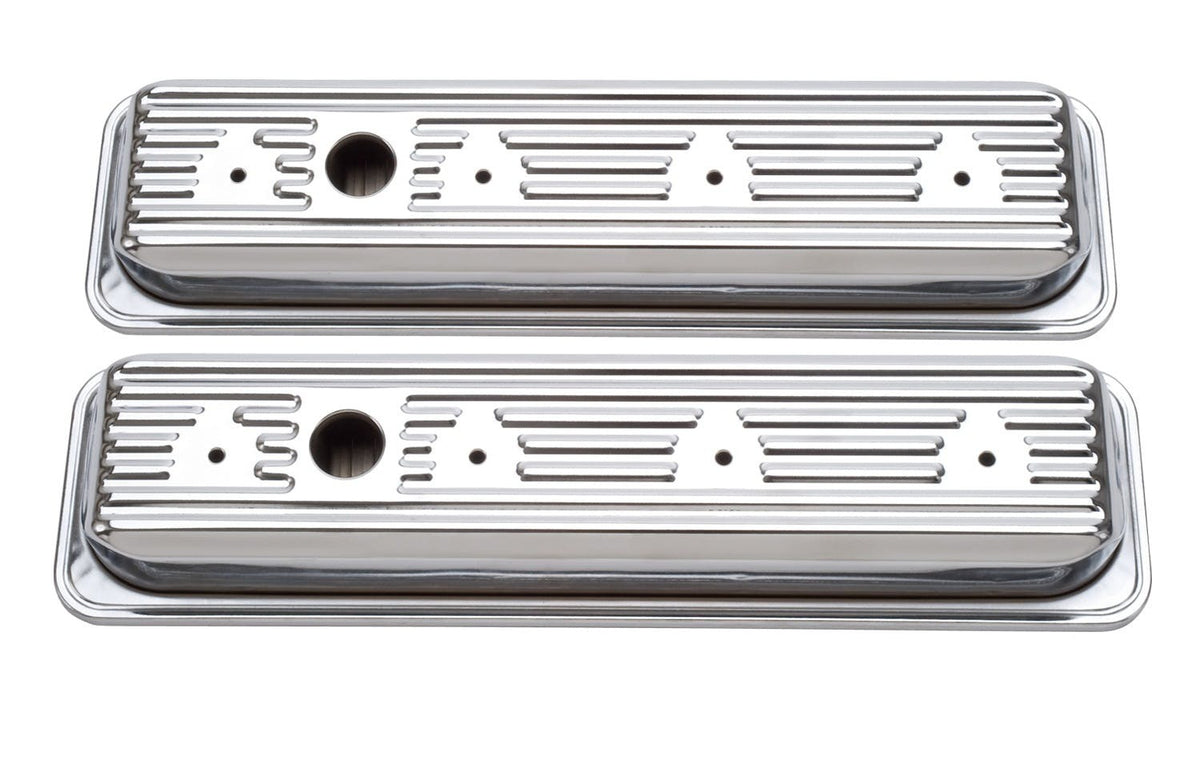 Edelbrock 4446 Signature Series Valve Covers for Chevrolet 262-400 87-95 Centerbolt