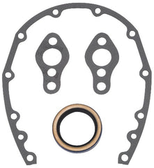 Edelbrock 6997 GASKET and OIL SEAL KIT, SBC TIMING COVER