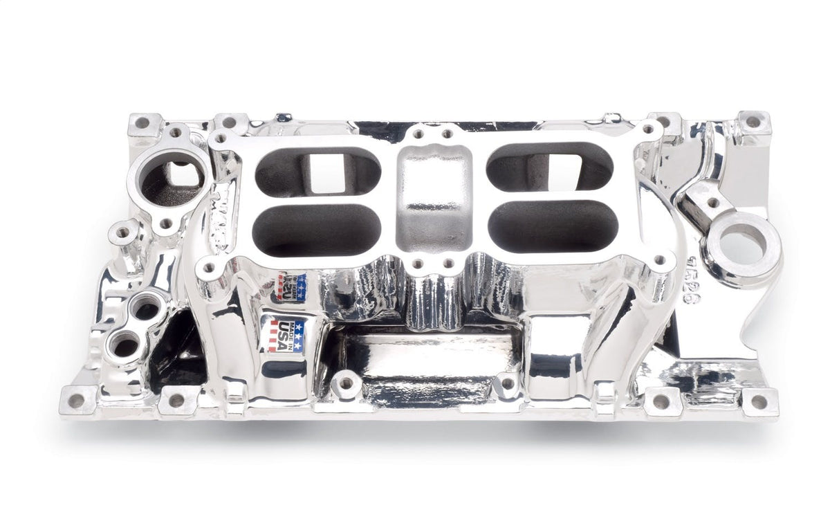 Edelbrock 75621 POLISHED (NR) PERFORMER RPM AIR-GAP B/B CHEVY RECT.