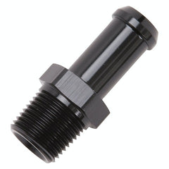 Edelbrock 8114 HOSE END STRAIGHT 3/8 NPT TO 1/2 BARB BLACK ANODIZE