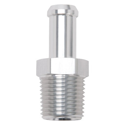 Edelbrock 8121 HOSE END STRAIGHT 1/2 NPT TO 1/2 BARB CLEAR ANODIZE