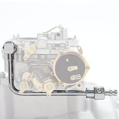 Edelbrock 8126 Chrome Steel Fuel Line With 3/8 Barbed End Inlet And Wothout Fuel Filter