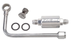 Edelbrock 8131 CHROME SINGLE FEED STEEL FUEL LINE WITH POLISHED FILTER