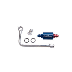 Edelbrock 8134 CHROME STEEL FUEL LINE and FILTER KIT EPS CARBS