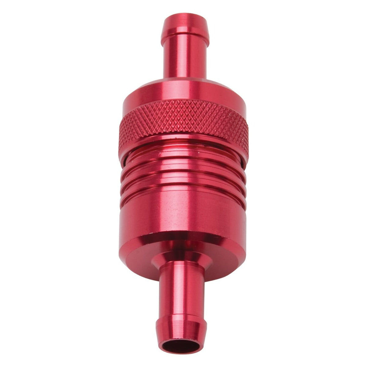 Edelbrock 8139 3 Aluminum Street Fuel Filter in Red Finish