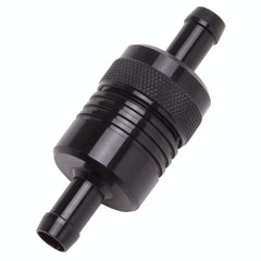 Edelbrock 8157 FUEL FILTERS ALUM 3 x 1 - 1/8 DIAMETER, 3/8 INLET/OUTLET BLACK