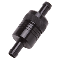 Edelbrock 8157 FUEL FILTERS ALUM 3 x 1 - 1/8 DIAMETER, 3/8 INLET/OUTLET BLACK