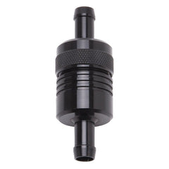 Edelbrock 8157 FUEL FILTERS ALUM 3 x 1 - 1/8 DIAMETER, 3/8 INLET/OUTLET BLACK