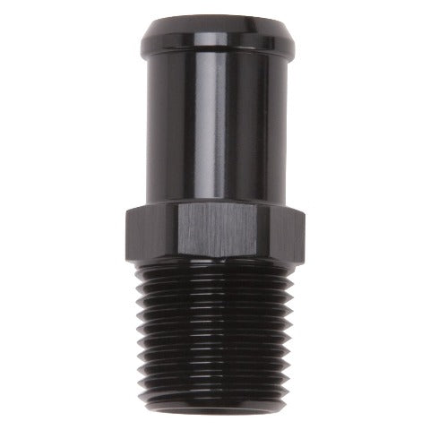 Edelbrock 8183 HOSE END STRAIGHT 1/2 NPT x 3/4 BARB BLACK ANODIZE