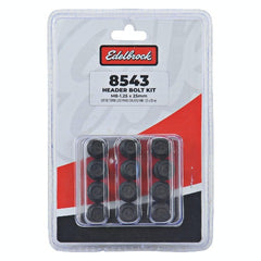 Edelbrock 8543 BOLT KIT, HEADER M8-1.25 x 25mm BLACK OXIDE