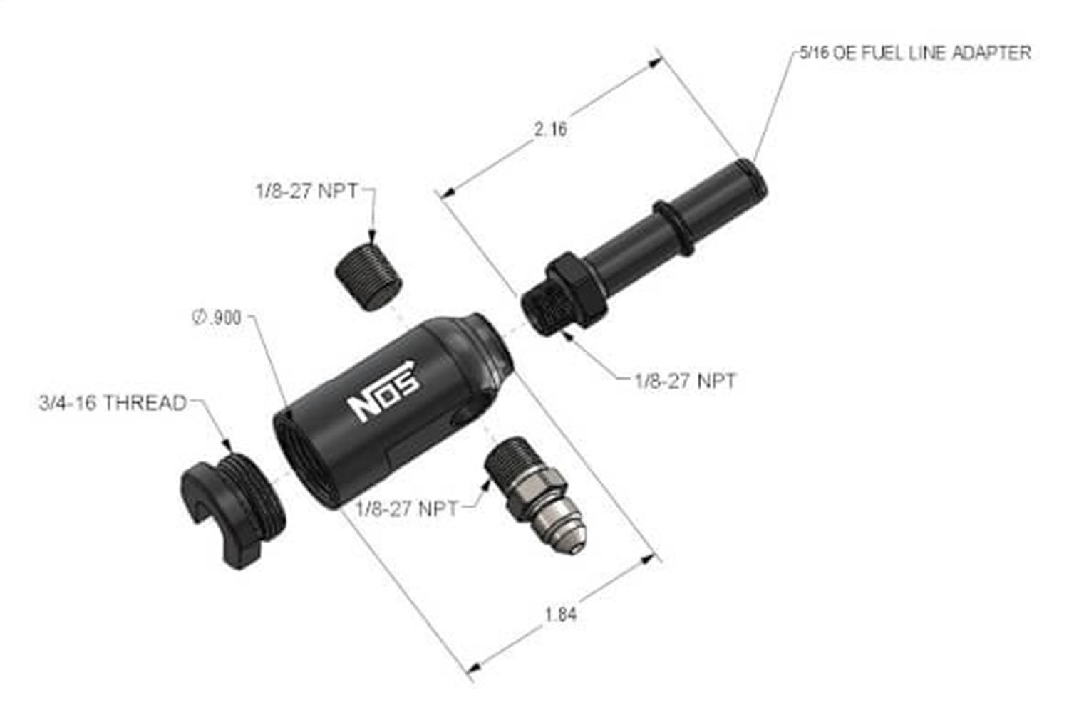 NOS 17003NOS 5/16 OE FUEL LINE TO 3 1/8 NPT ADAPTER