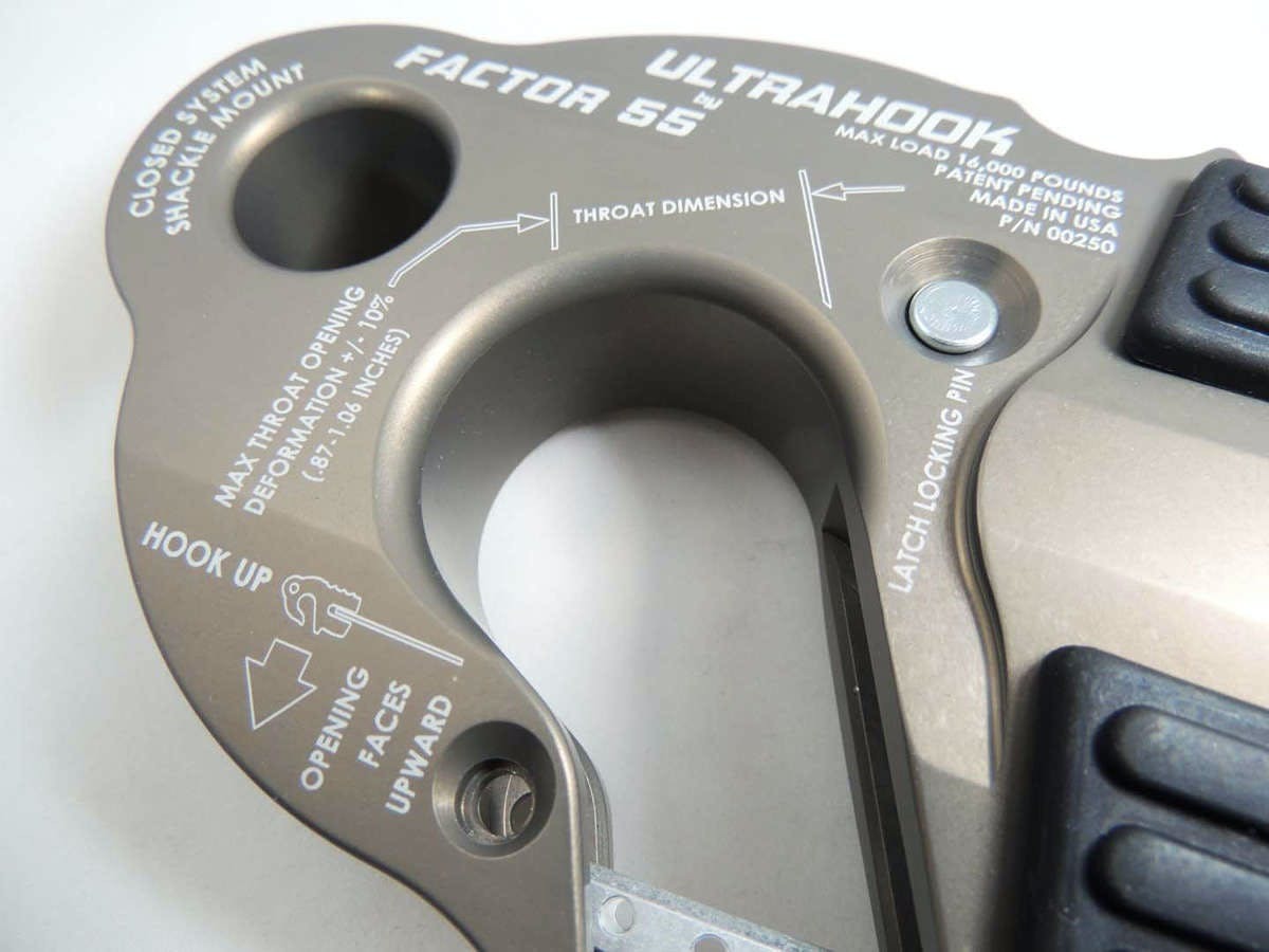 Factor 55 00250-06 Ultrahook Winch Hook With Shackle Mount - Gray