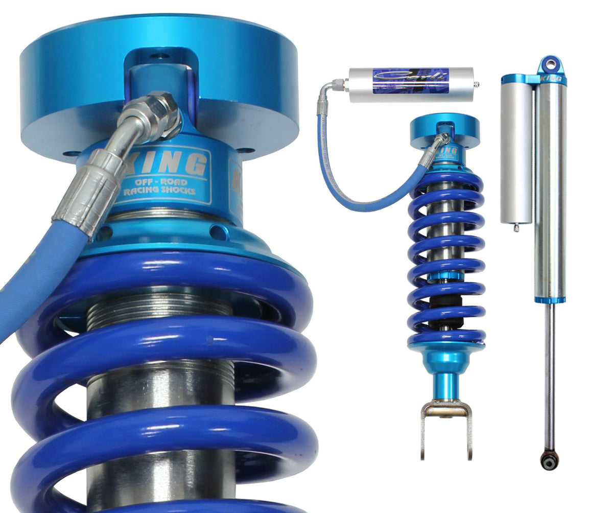 Carli Suspension CS-RAM15PER25SPKG-09-H Carli Tuned King 2.5 inch RR Co PB Front and Rear Shock Pkg With Res Mounts