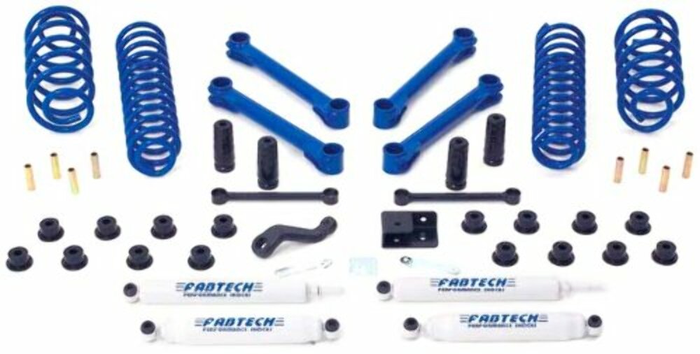 Fabtech FTS24016BK 4in. BASIC SYS W/STEALTH 97-06 JEEP TJ ALL MODELS 4WD/LJ UNL MTD ALL MODELS