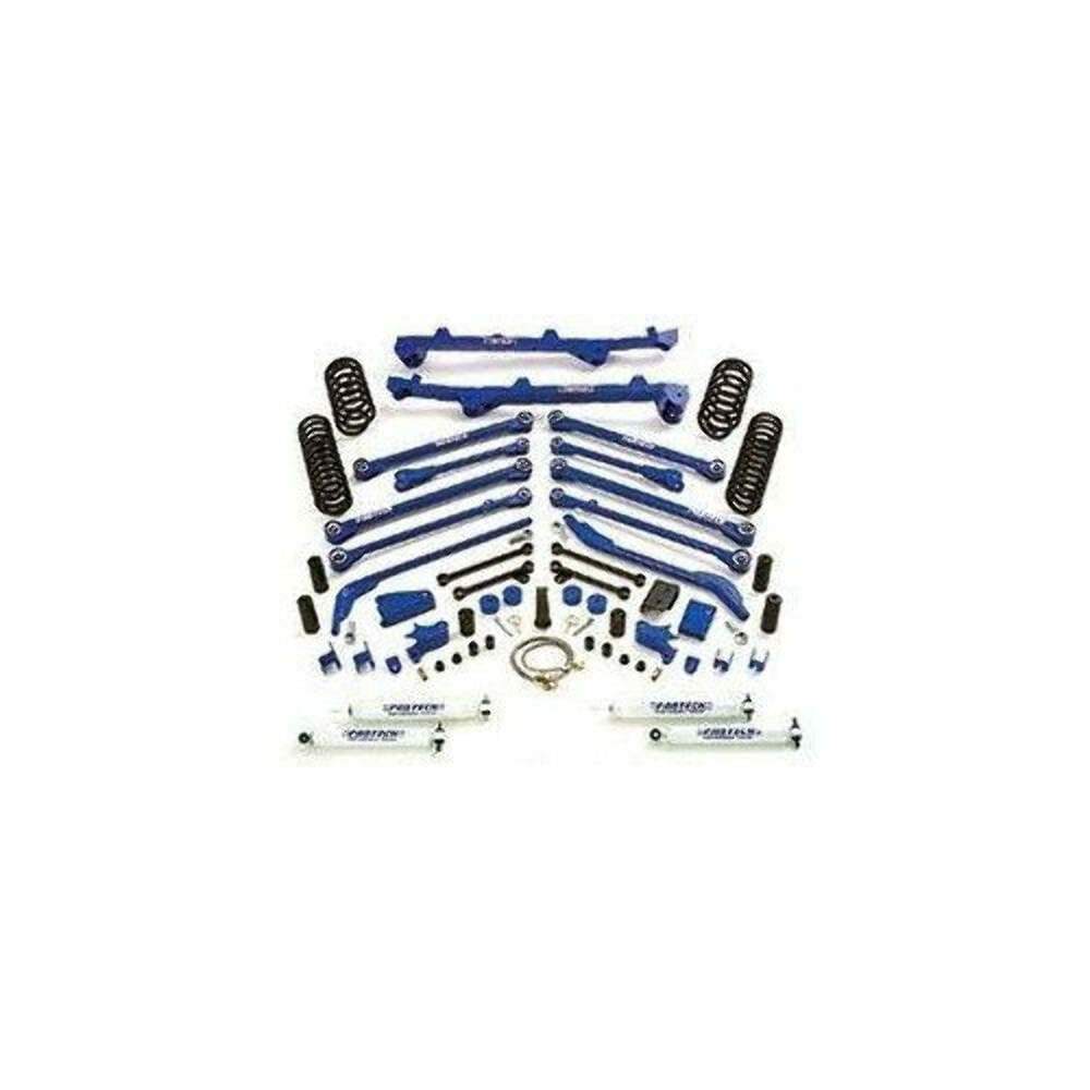 Fabtech FTS44013BK 6in. LONGARM W/BLUE FRT 2.5 C/O/RR CS/STEALTH RR 04-06 JEEP LJ 4WD UNLMTD ALL MO