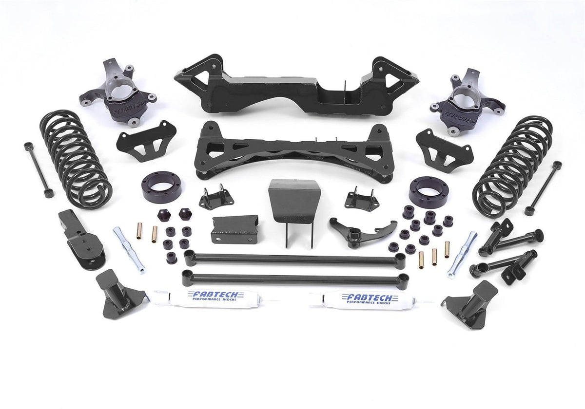 Fabtech K1009 6in. PERF SYS W/PERF FRT SHKS 00-06 GM K1500 SUB/YUK/TAHOE/AVAL 4WD W/STD RR SHK
