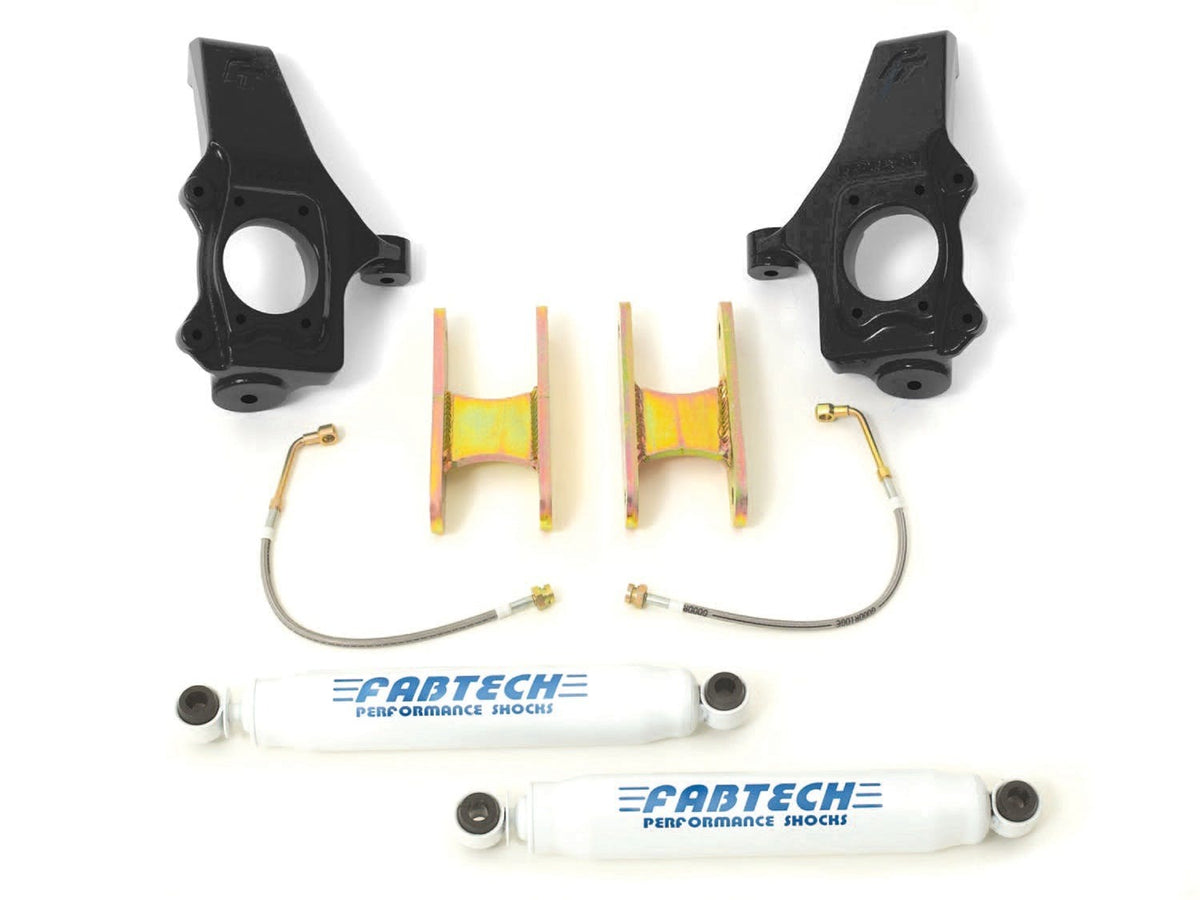 Fabtech K1013 3in. SPINDLE SYS W/PERF SHKS 04-08 GM COLORADO/CANYON 2WD