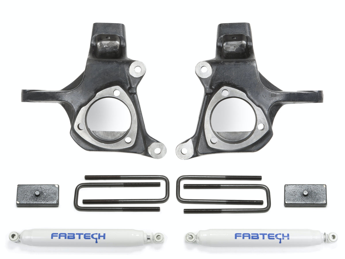 Fabtech K1050 3.5in. SPINDLE SYS W/PERF SHKS/RR BLOCKS 2007-13 GM C1500