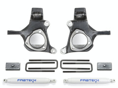 Fabtech K1050 3.5in. SPINDLE SYS W/PERF SHKS/RR BLOCKS 2007-13 GM C1500