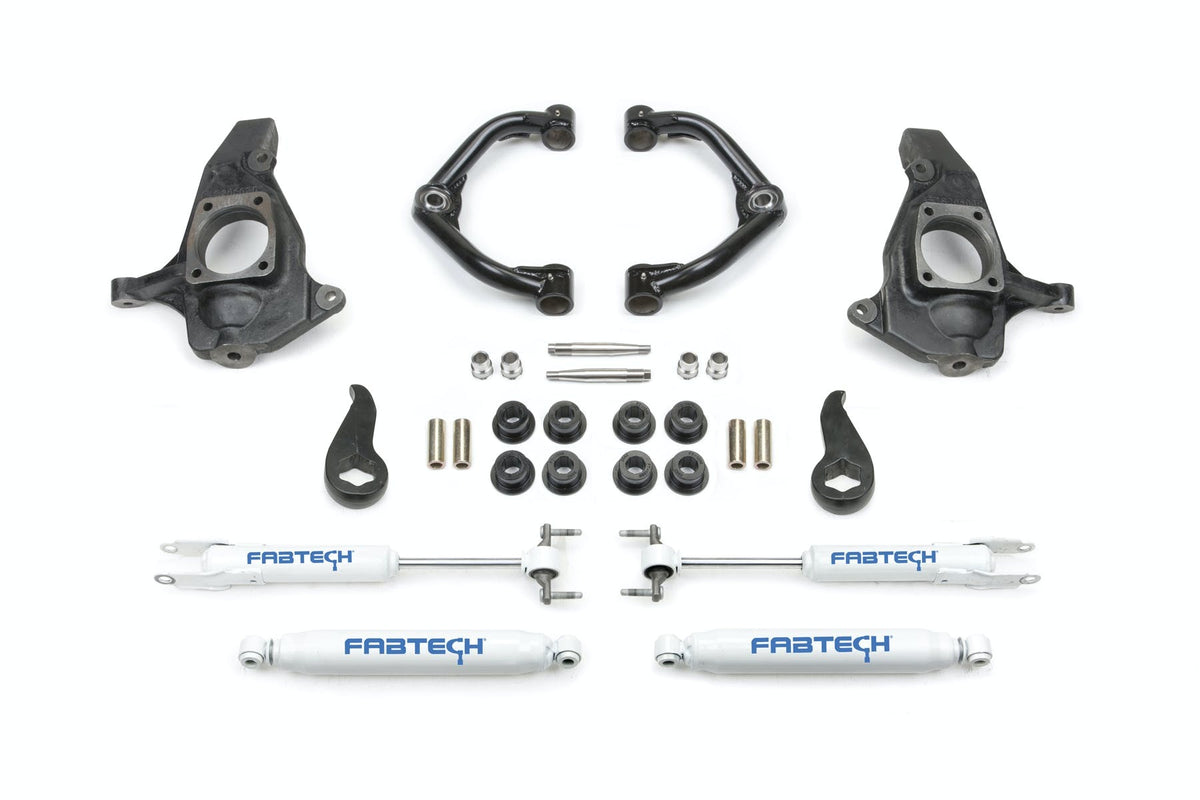 Fabtech K1064 4in. ULTIMATE SYS W/UNIBALL UCA/PERF SHOCKS 2011-16 GM C/K2500HD/3500HD
