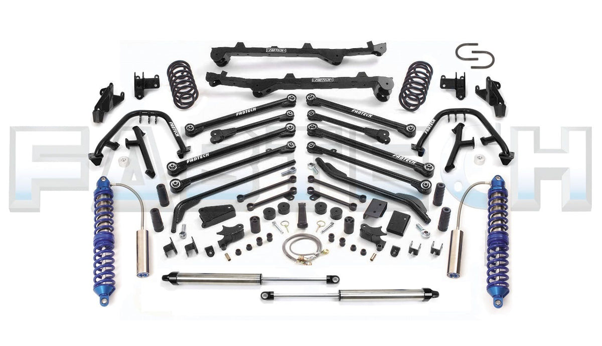 Fabtech K4005 6in. LONGARM W/BLUE FRT 2.5 C/O/RR CS/PERF RR SHKS 04-06 JEEP LJ 4WD UNLMTD ALL