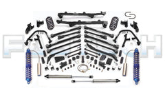 Fabtech K4005 6in. LONGARM W/BLUE FRT 2.5 C/O/RR CS/PERF RR SHKS 04-06 JEEP LJ 4WD UNLMTD ALL