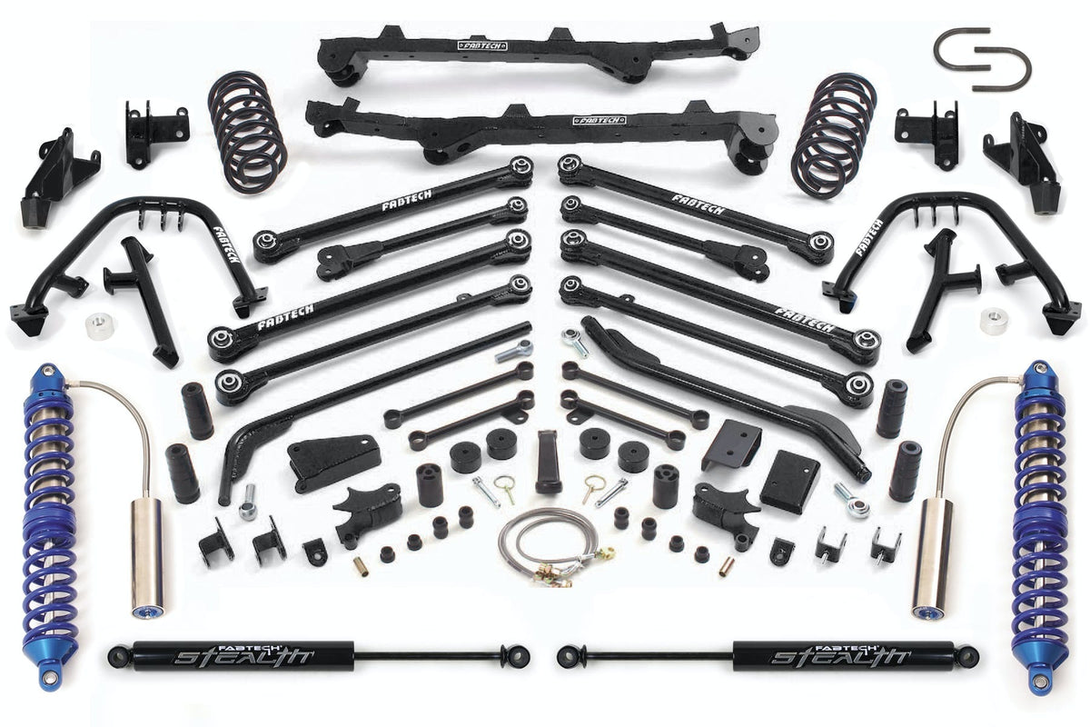 Fabtech K4011M 6in. LONGARM W/BLUE FRT 2.5 C/O/RR CS/STEALTH RR 03-06 JEEP TJ ALL NONUNLTD MDLS