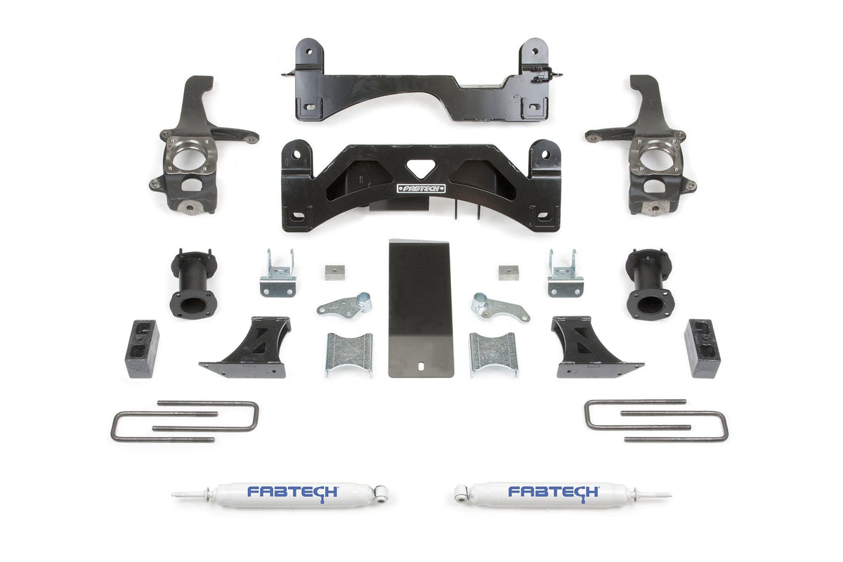 Fabtech K7054 6in. BASIC SYS W/C/O SPACERS/PERF RR SHKS 2016 TOYOTA TUNDRA 2/4WD