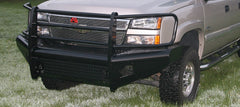 Fab Fours Black Steel Front Ranch Bumper, Full Grill Guard, 2-Stage Black Powder Coat CH05-S1360-1
