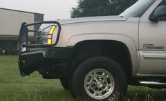 Fab Fours Black Steel Front Ranch Bumper, Full Grill Guard, 2-Stage Black Powder Coat CH05-S1360-1