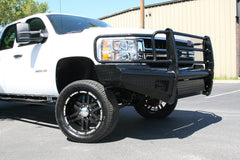 Fab Fours Black Steel Front Ranch Bumper, Full Grill Guard, 2-Stage Black Powder Coat CH08-S2060-1