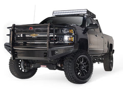 Fab Fours Black Steel Front Ranch Bumper, Full Grill Guard, 2-Stage Black Powder Coat CH08-S2060-1