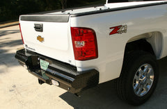 Fab Fours Black Steel Ranch Rear Bumper, 2-Stage Black Powder Coat CH08-T1450-1