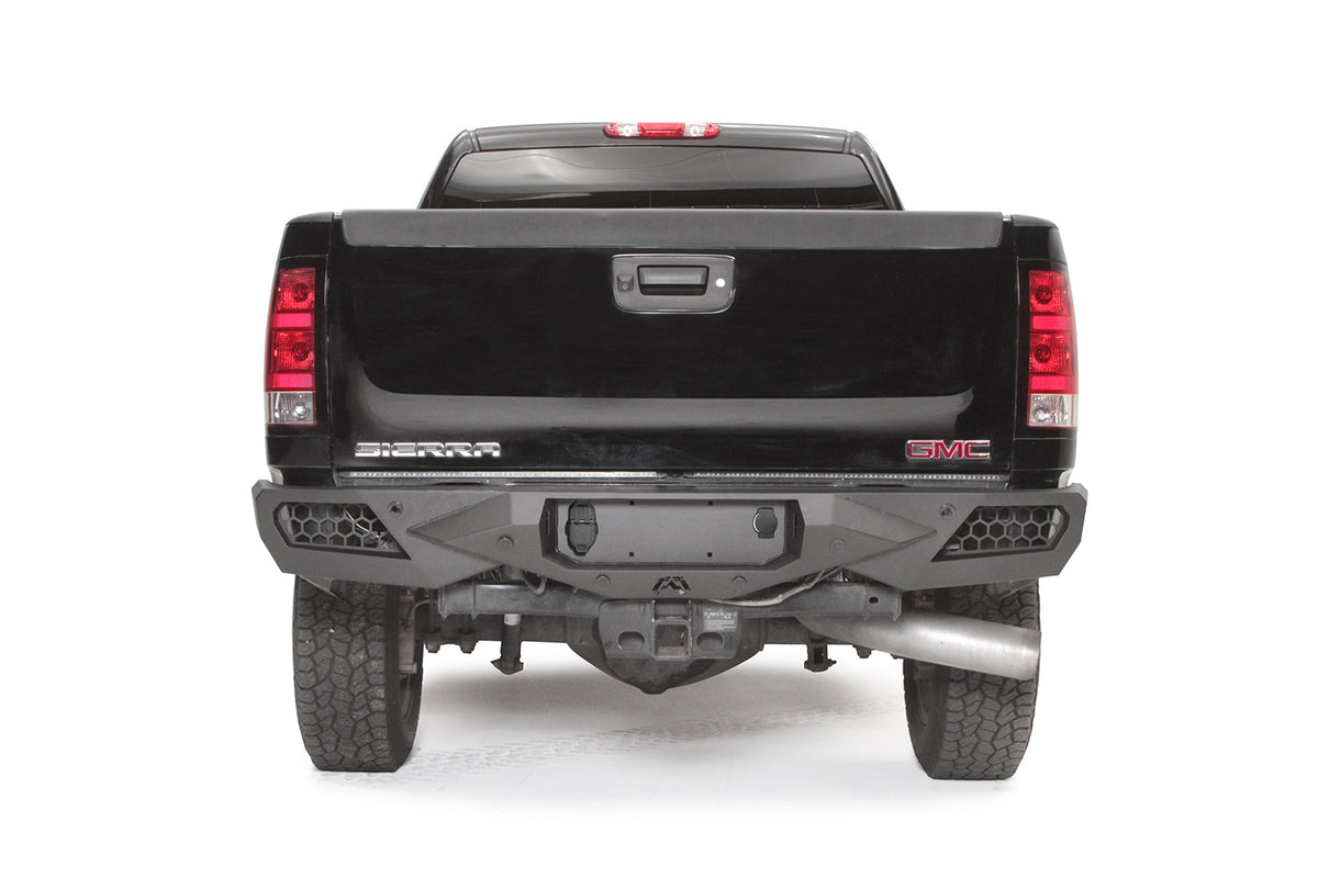 Fab Fours Vengeance Rear Bumper, Sensor Compatible, 2-Stage Black Powder Coat CH11-E2151-1