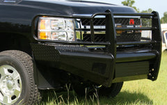 Fab Fours Black Steel Front Ranch Bumper, Full Grill Guard, 2-Stage Black Powder Coat CH11-S2760-1