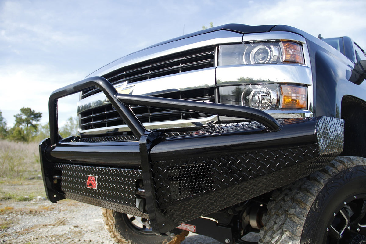 Fab Fours Black Steel Front Ranch Bumper, Pre-Runner Guard, 2-Stage Black Powder Coat CH11-S2762-1